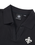CROPPED V-NECK POLO SHIRT