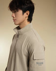 HIGH-NECK UTILITY STYLE T-SHIRT