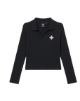 CROPPED V-NECK POLO SHIRT