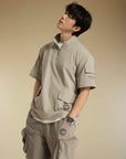 HIGH-NECK UTILITY STYLE T-SHIRT